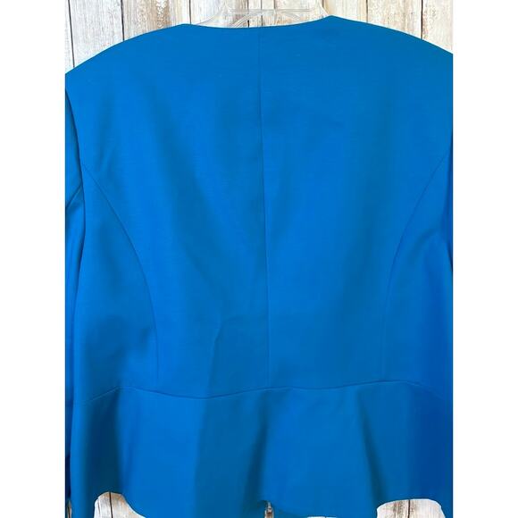 Calvin Klein Women's Blue Collarless Zip Front Cotton Poly Blazer Plus Size 22W - Picture 7 of 8